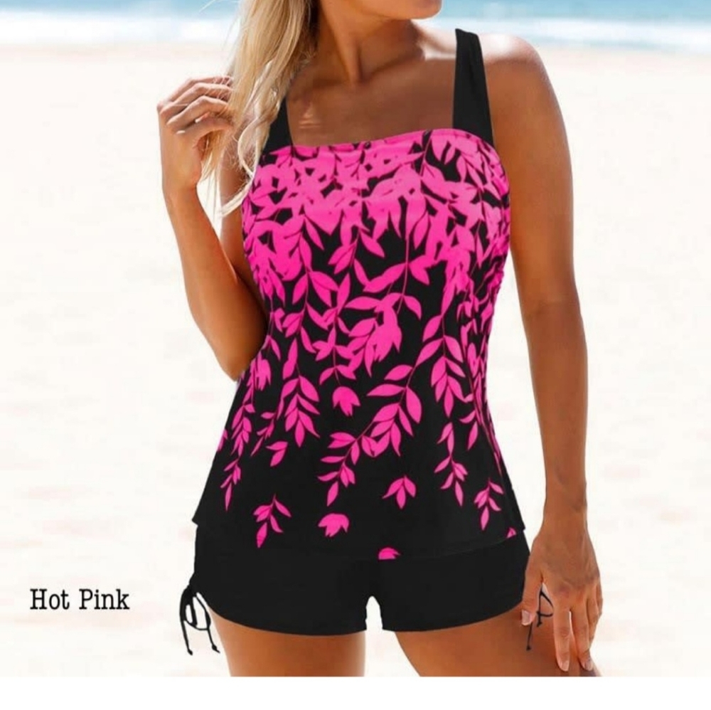 Hot Pink Tank Short Swimming Suit